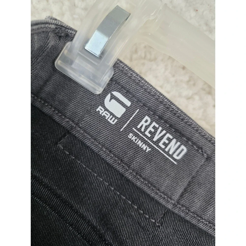 G-Star RAW Revend Skinny Jeans Mens 32x32 (32x30.5) Grey Distressed Faded Denim